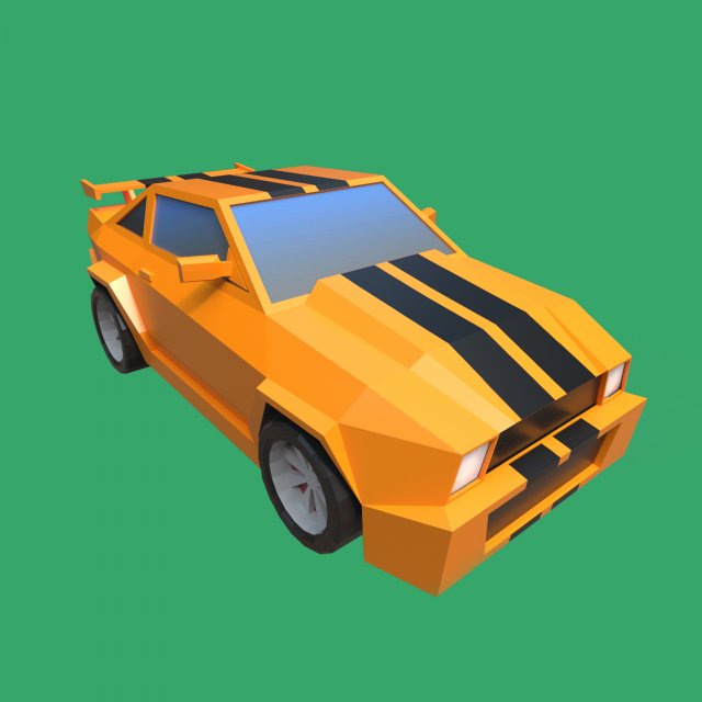 cartoon mustang car low poly 3D मॉडल .c4d .max .obj .3ds .fbx .stl .blend 