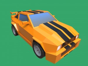 cartoon mustang car low poly 3D Model