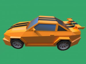 cartoon mustang car low poly 3D मॉडल