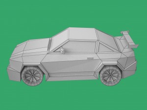 cartoon mustang car low poly 3D मॉडल