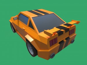 cartoon mustang car low poly 3D मॉडल