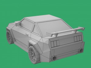 cartoon mustang car low poly 3D मॉडल
