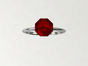 silver ruby ring 3D 模型