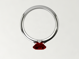 silver ruby ring 3D 模型