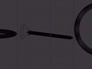 silver ruby ring 3D 模型