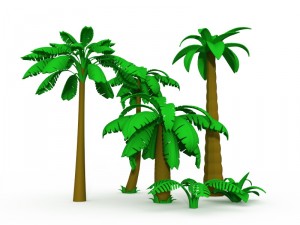 cartoon palms tree Modelo 3D