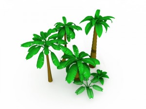 cartoon palms tree Modelo 3D
