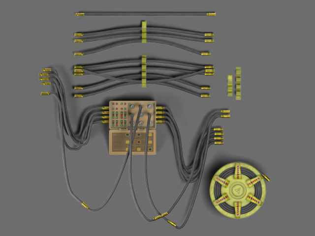 controller and cables Model 3D .c4d .max .obj .3ds .fbx .stl .blend 