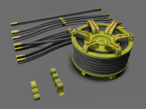 controller and cables Model 3D