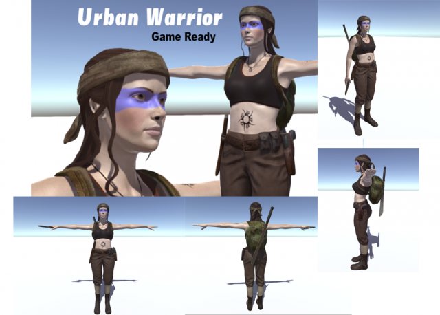 urban warrior Model 3D .c4d .max .obj .3ds .fbx .stl .blend 