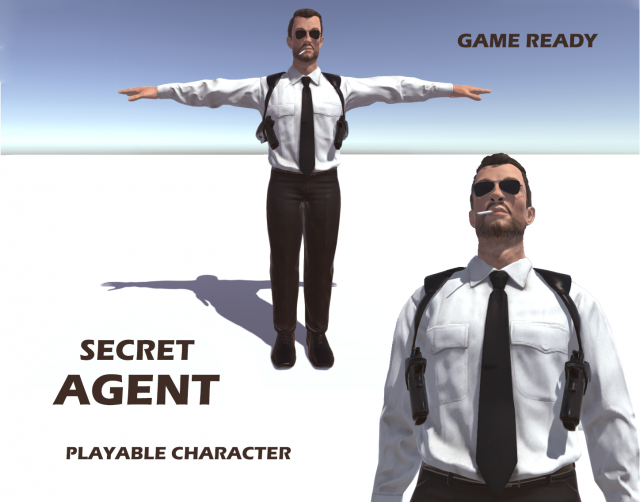 secret agent 3D 模型 .c4d .max .obj .3ds .fbx .stl .blend 