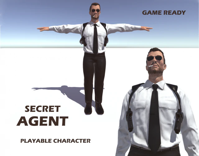 secret agent 3D Model .c4d .max .obj .3ds .fbx .stl .blend 