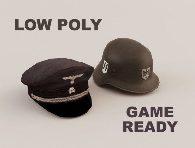 nazi helmet hat Model 3D .c4d .max .obj .3ds .fbx .stl .blend 