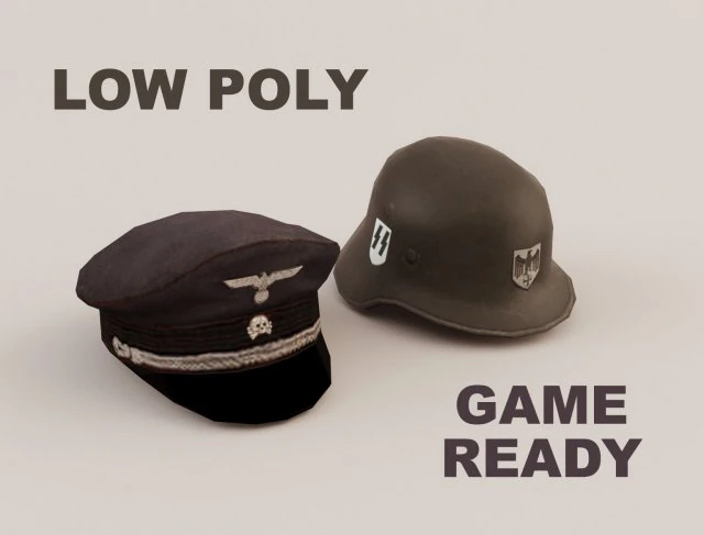 nazi helmet hat 3D Model .c4d .max .obj .3ds .fbx .stl .blend
