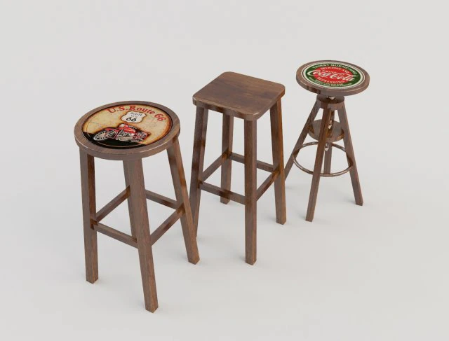 tavern stools 3D Model .c4d .max .obj .3ds .fbx .stl .blend 