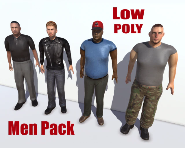 men pack 3D Model .c4d .max .obj .3ds .fbx .stl .blend 