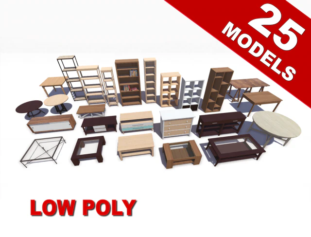 furniture pack 3D Model .c4d .max .obj .3ds .fbx .stl .blend 