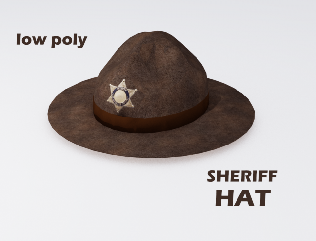 sheriff hat 3D Модель .c4d .max .obj .3ds .fbx .stl .blend 