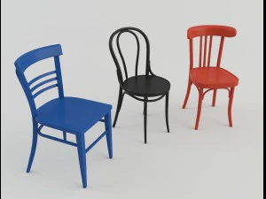 bar cafeteria chairs 3D Model