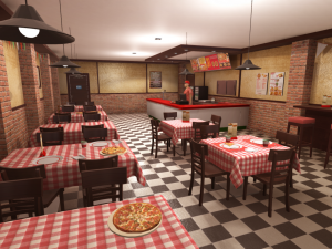 pizzeria interior 3D Модель
