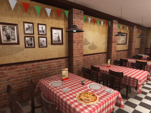 pizzeria interior 3D Модель