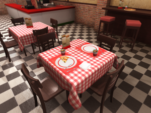 pizzeria interior 3D Модель