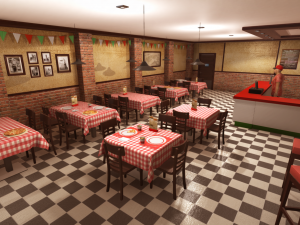 pizzeria interior 3D Модель