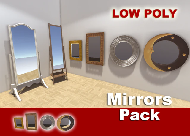 mirrors pack 3D Model .c4d .max .obj .3ds .fbx .stl .blend 