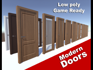 modern doors - low poly 3D Модель