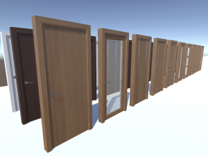 modern doors - low poly Modello 3D