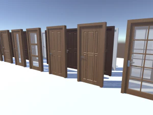 modern doors - low poly 3D Model