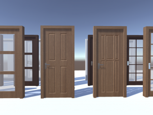modern doors - low poly Modello 3D