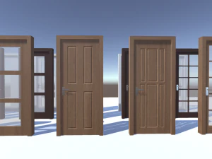 modern doors - low poly 3D Model