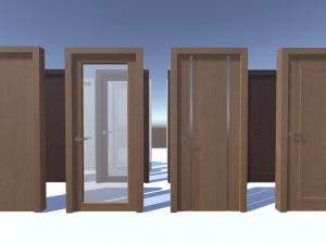 modern doors - low poly Modello 3D