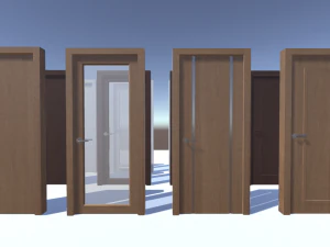 modern doors - low poly 3D Model