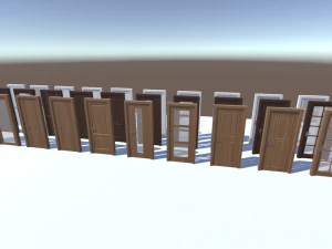 modern doors - low poly 3D Model