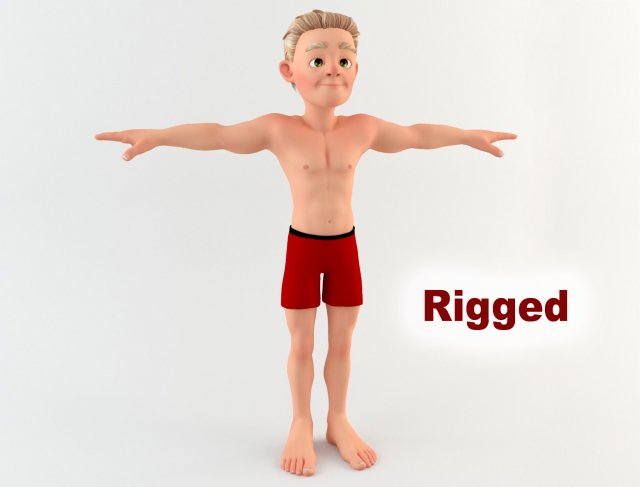 cartoon man 1 3D Модель .c4d .max .obj .3ds .fbx .stl .blend 
