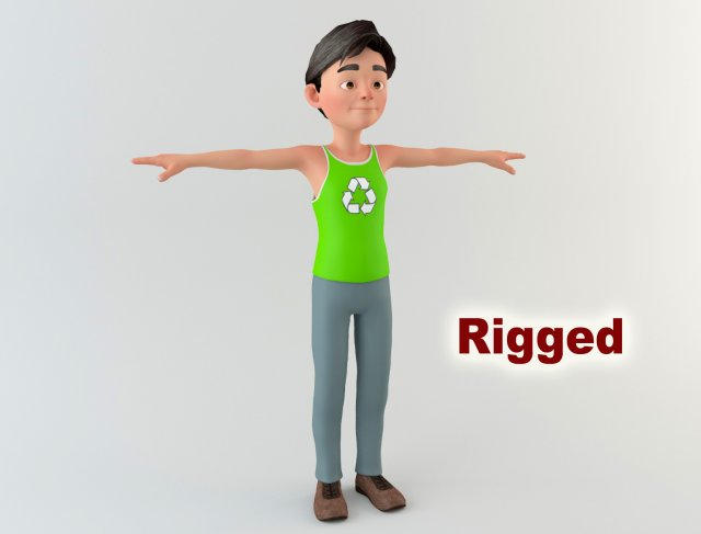 cartoon man 2 3D Model .c4d .max .obj .3ds .fbx .stl .blend 
