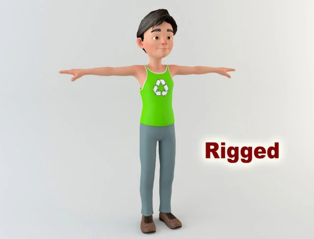 cartoon man 2 3D Model .c4d .max .obj .3ds .fbx .stl .blend 