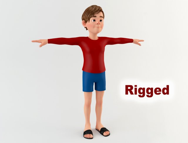 cartoon youngster 1 Model 3D .c4d .max .obj .3ds .fbx .stl .blend 