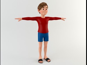 cartoon youngster 1 Model 3D