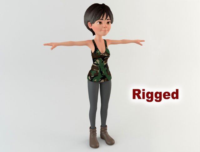 cartoon woman 1 3D Модель .c4d .max .obj .3ds .fbx .stl .blend 