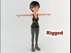 мультяшна жінка 1 3D Модель