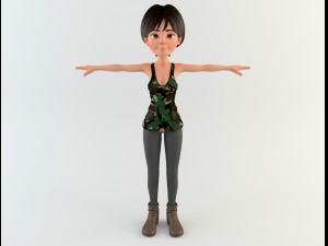 cartoon woman 1 3D Модель