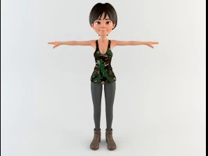cartoon woman 1 3D Model