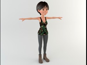 cartoon woman 1 3D Модель