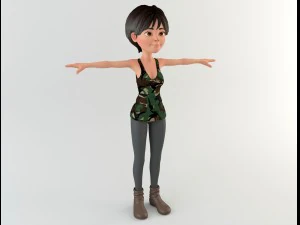 cartoon woman 1 3D Model