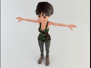 cartoon woman 1 3D Модель