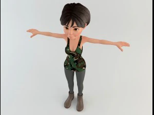 cartoon woman 1 3D Model
