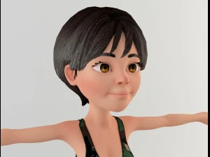 cartoon woman 1 3D Model